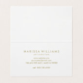 Moderne blauwe en gouden marmertextuur visitekaartje (Binnenkant ongevouwen)