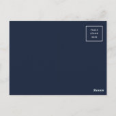 Moderne blauwe en goudkoorts tot nieuwjaarsfoto briefkaart (Achterkant)