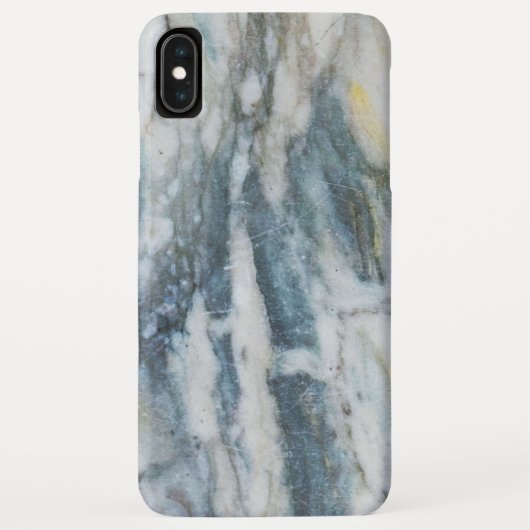 Moderne blauwe en grijze gemarmerde textuur Case-Mate iPhone case (Achterkant)