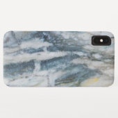 Moderne blauwe en grijze gemarmerde textuur Case-Mate iPhone case (Achterkant (horizontaal))