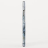 Moderne blauwe en grijze gemarmerde textuur Case-Mate iPhone case (Achterkant/rechts)