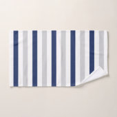 Moderne blauwe en grijze strepen bad handdoek (Handdoek)