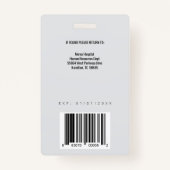 Moderne blauwe en grijze werknemer ID-badge Badge (Achterkant)