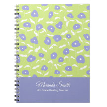Moderne blauwe en groene gebloemde gepersonaliseer