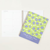 Moderne blauwe en groene gepersonaliseerde planner (Display)