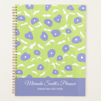 Moderne blauwe en groene gepersonaliseerde planner