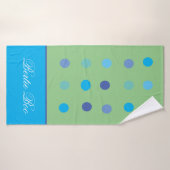 Moderne, blauwe en groene gespotte aanpasbare Pet Badhanddoek (Badhanddoek)