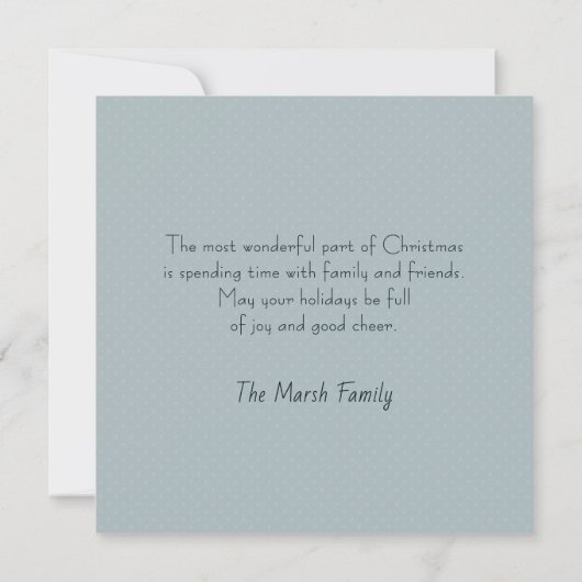 Moderne blauwe en groene kerstboom flat kaart (Achterkant)