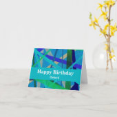 Moderne blauwe en groene lijnen Abstract Kaart (Gele Bloem)