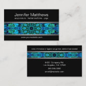 Moderne blauwe en groene Pareltjes mandala Visitekaartje (Voorkant / Achterkant)