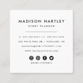 Moderne blauwe en groene Waterverf Vierkante Visitekaartje (Achterkant)