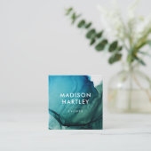 Moderne blauwe en groene Waterverf Vierkante Visitekaartje (Staand voorkant)