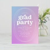Moderne blauwe en Paarse gradiënt gradiënt Partij Kaart (Staand voorkant)
