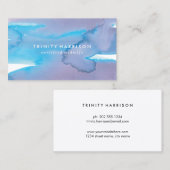 Moderne blauwe en Paarse Waterverf Visitekaartje (Voorkant / Achterkant)