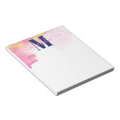 Moderne Blauwe en Roze Inktwolk Gepersonaliseerd Notitieblok (Schuin)