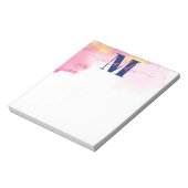 Moderne Blauwe en Roze Inktwolk Gepersonaliseerd Notitieblok (Linkerzijde)