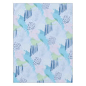 Moderne blauwe en roze lijnen en spiralen tafelkleed (Voorkant)