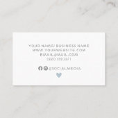 Moderne blauwe en witte Benoemkaart Visitekaartje (Achterkant)