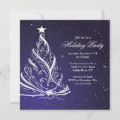 Moderne Blauwe en Witte Kerstfeestdag Kaart (Voorkant)