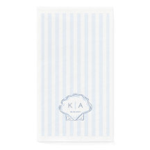 Moderne Blauwe en Witte Kust Monogram Bruiloft