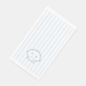 Moderne Blauwe en Witte Kust Monogram Bruiloft Servet (Hoek)