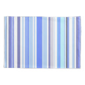 Moderne Blauwe en Witte Kuststrepen Kussensloop (Achterkant-Links)