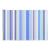 Moderne Blauwe en Witte Kuststrepen Kussensloop (Achterkant-Rechts)