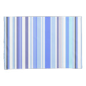 Moderne Blauwe en Witte Kuststrepen Kussensloop (Voorkant-Rechts)