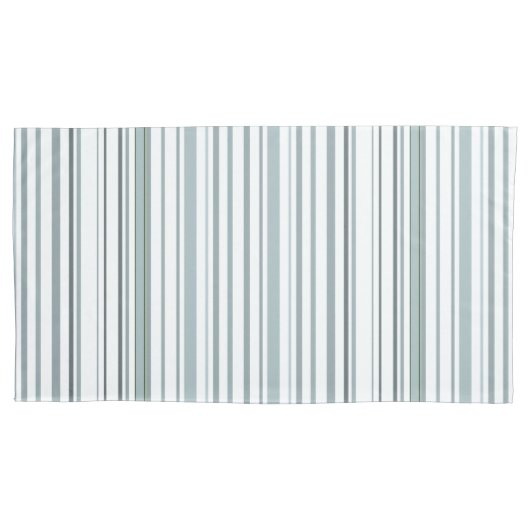 Moderne Blauwe en Witte Kuststrepen Kussensloop (Voorkant-Links)