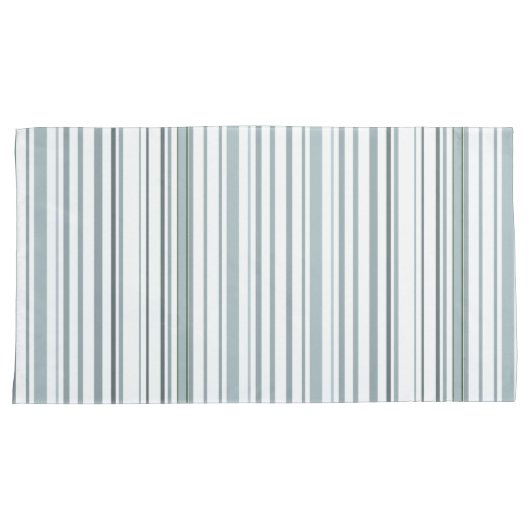 Moderne Blauwe en Witte Kuststrepen Kussensloop (Voorkant-Rechts)