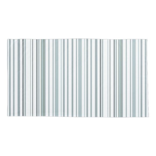 Moderne Blauwe en Witte Kuststrepen Kussensloop (Achterkant-Links)