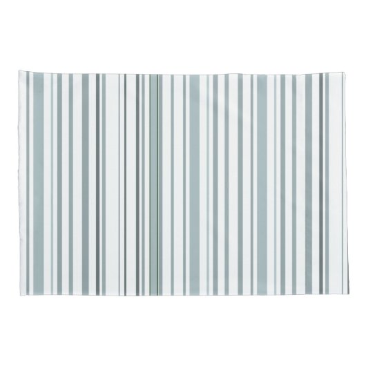 Moderne Blauwe en Witte Kuststrepen Kussensloop (Achterkant-Rechts)