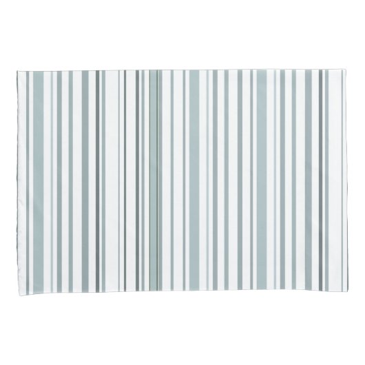 Moderne Blauwe en Witte Kuststrepen Kussensloop (Voorkant-Rechts)