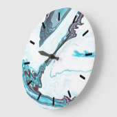 Moderne blauwe en witte marmer grote klok (Hoek)