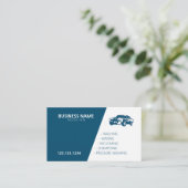 Moderne, blauwe en witte mobiele wasmachine & deta visitekaartje (Staand voorkant)