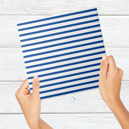 Moderne, blauwe en witte stripe patroontegel tegeltje