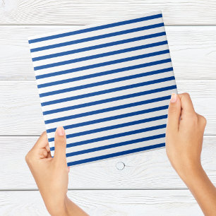 Moderne, blauwe en witte stripe patroontegel tegeltje