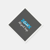 Moderne blauwe en witte tekst op grijs Afstuderen Servet (Hoek)