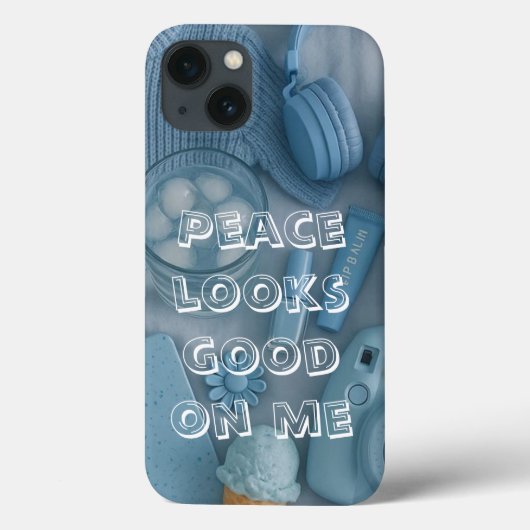 Moderne blauwe esthetische telefoonhoes Case-Mate iPhone case (Achterkant)
