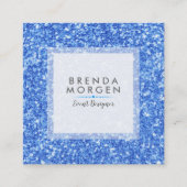 Moderne blauwe faux glitter achtergrond vierkante visitekaartje (Voorkant)