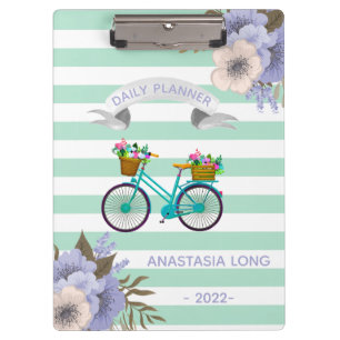 Moderne blauwe fiets klembord