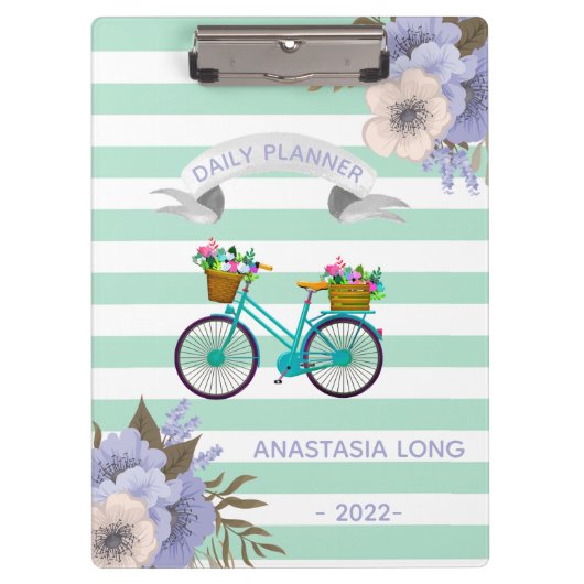 Moderne blauwe fiets klembord (Voorkant)