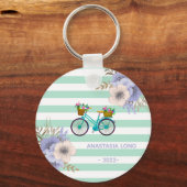 Moderne blauwe fiets sleutelhanger (Voorkant)