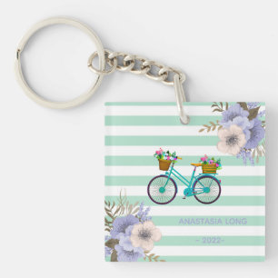 Moderne blauwe fiets sleutelhanger