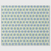 Moderne Blauwe Florale Lente Cadeaupapier (Vlak)