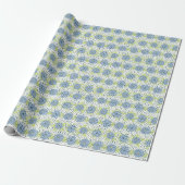 Moderne Blauwe Florale Lente Cadeaupapier (Uitgerold)