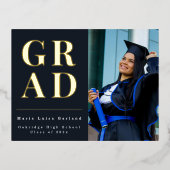 Moderne blauwe foto afstudeer aankondiging 2026 (Voorkant)