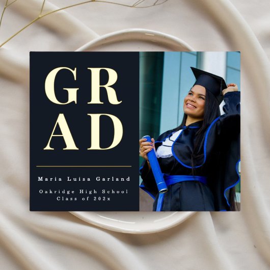 Moderne blauwe foto afstudeer aankondiging 2026