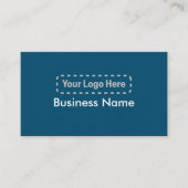 Moderne blauwe foto met je logo visitekaartje (Voorkant)