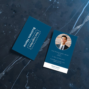 Moderne blauwe foto met uw logo visitekaartje